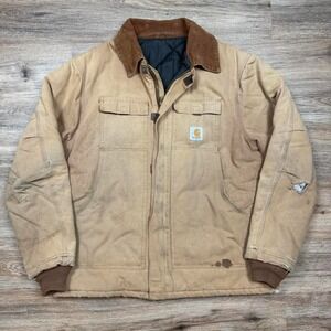 vintage tan carhartt workwear heavyweight distressed jacket